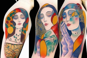 Man and woman in love tattoo idea