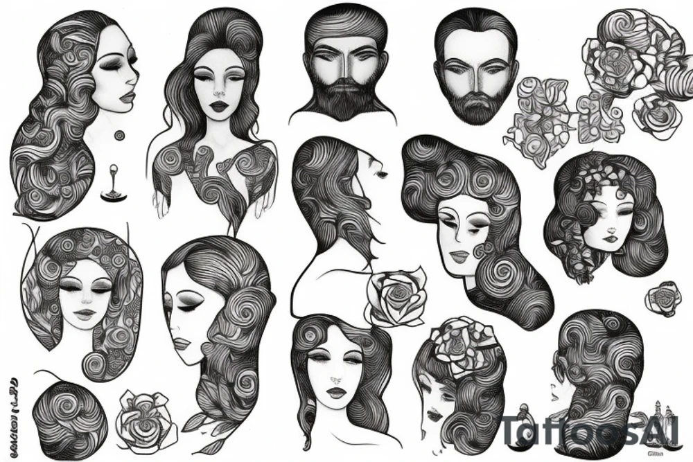 Man and woman tattoo idea
