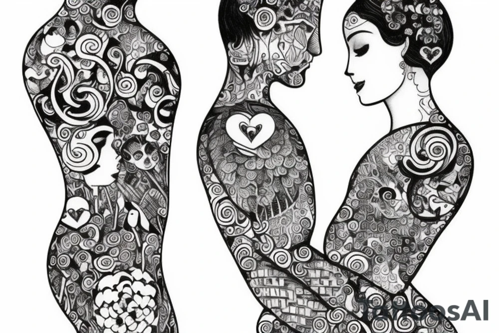 Man and woman in love tattoo idea