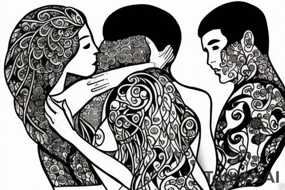 Man and woman in love tattoo idea
