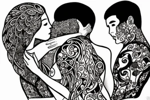 Man and woman in love tattoo idea