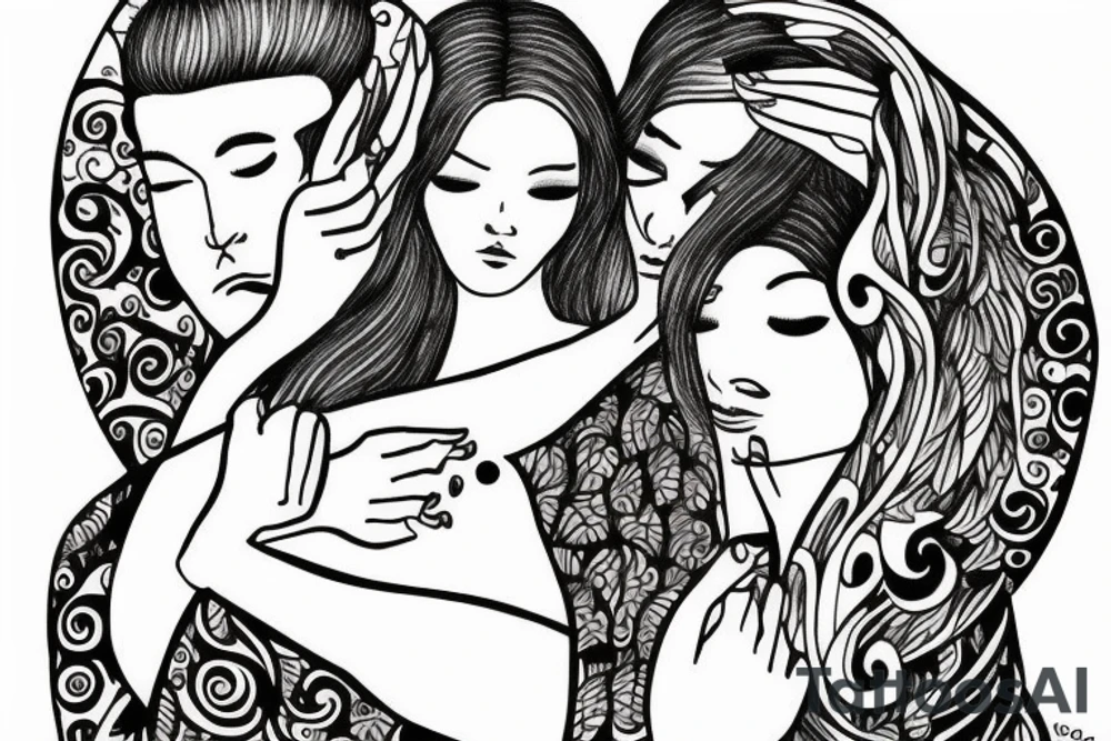 Man and woman in love tattoo idea