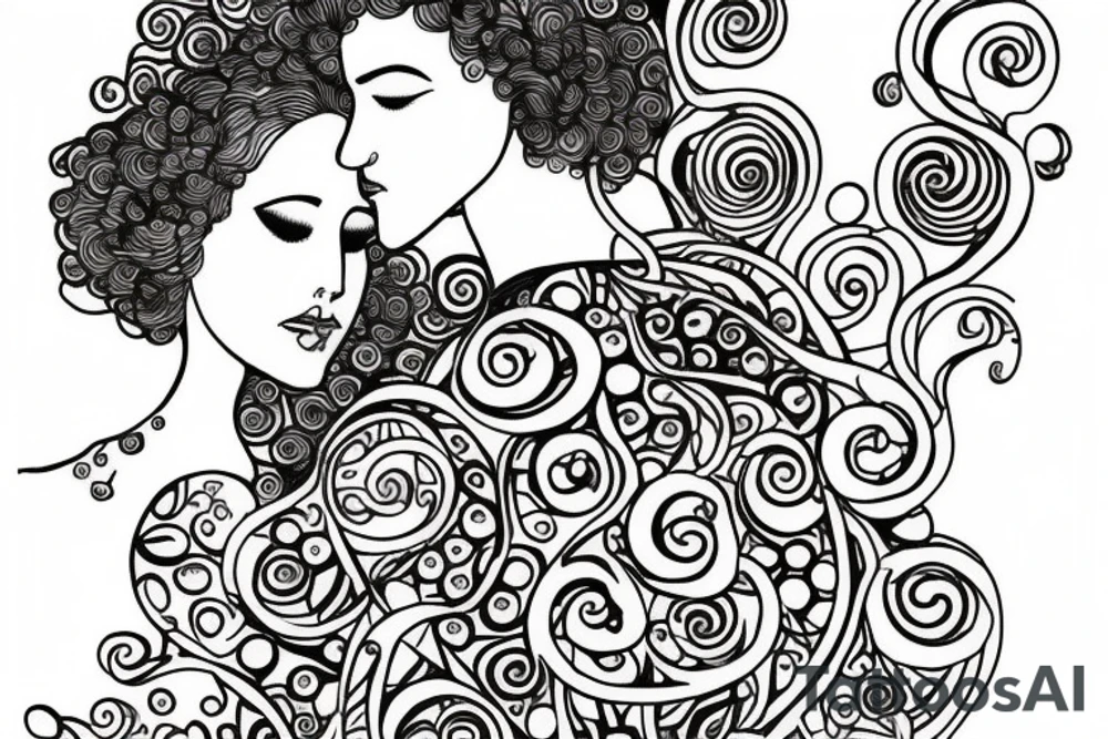 Man and woman in love tattoo idea