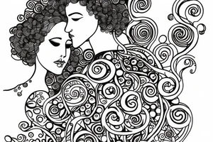 Man and woman in love tattoo idea