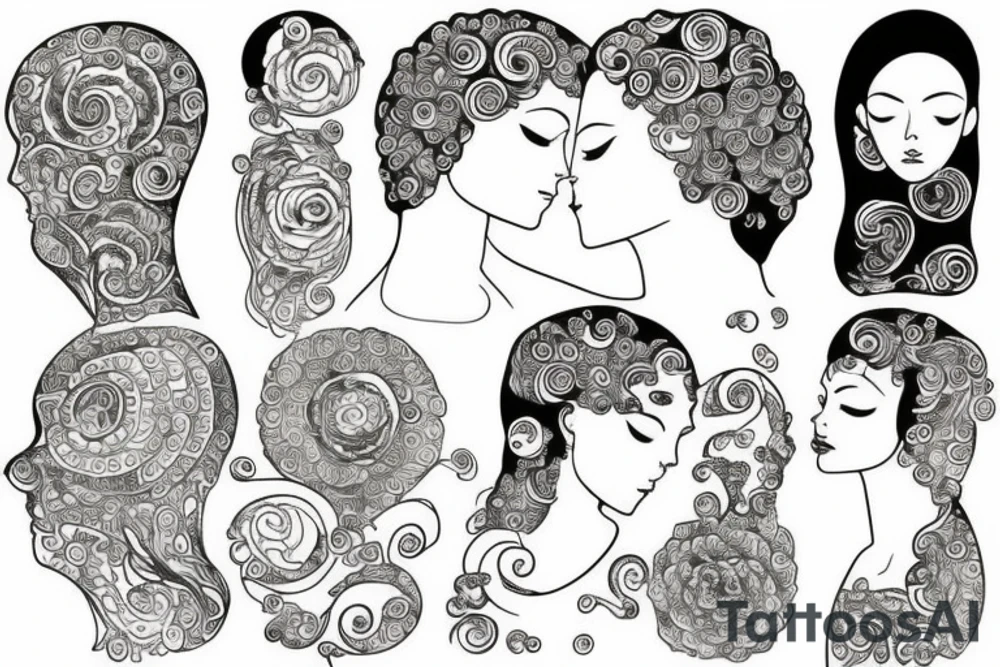 Man and woman in love tattoo idea