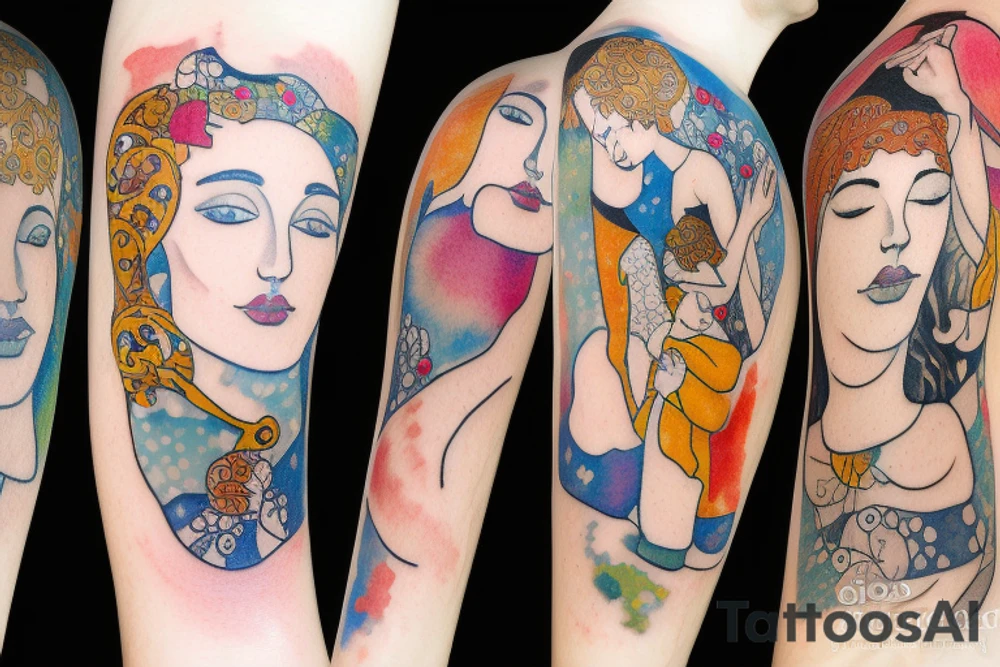 Man and woman in love tattoo idea