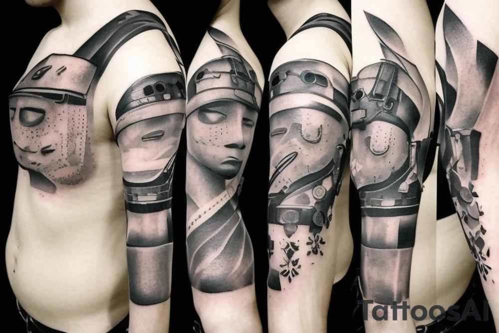 Emile face from NieR Automata tattoo idea