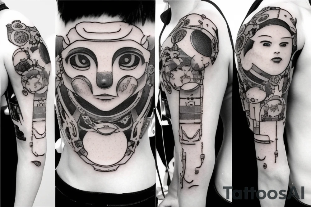 Emile face from NieR Automata tattoo idea