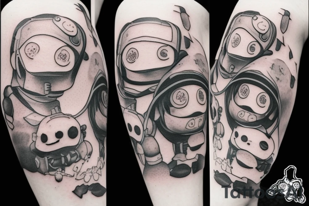 Emile round face from NieR Automata tattoo idea