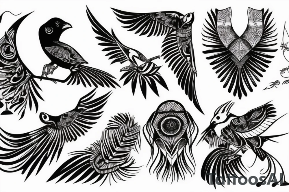 Pasely, secritary bird, bust tattoo idea