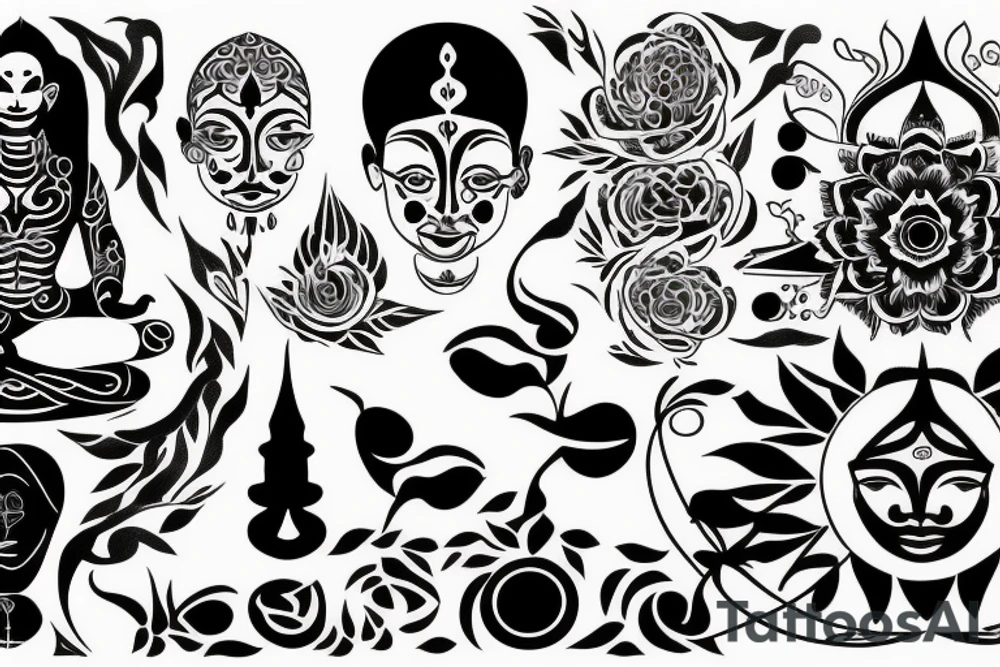 mindfullness yoga meditation tattoo idea