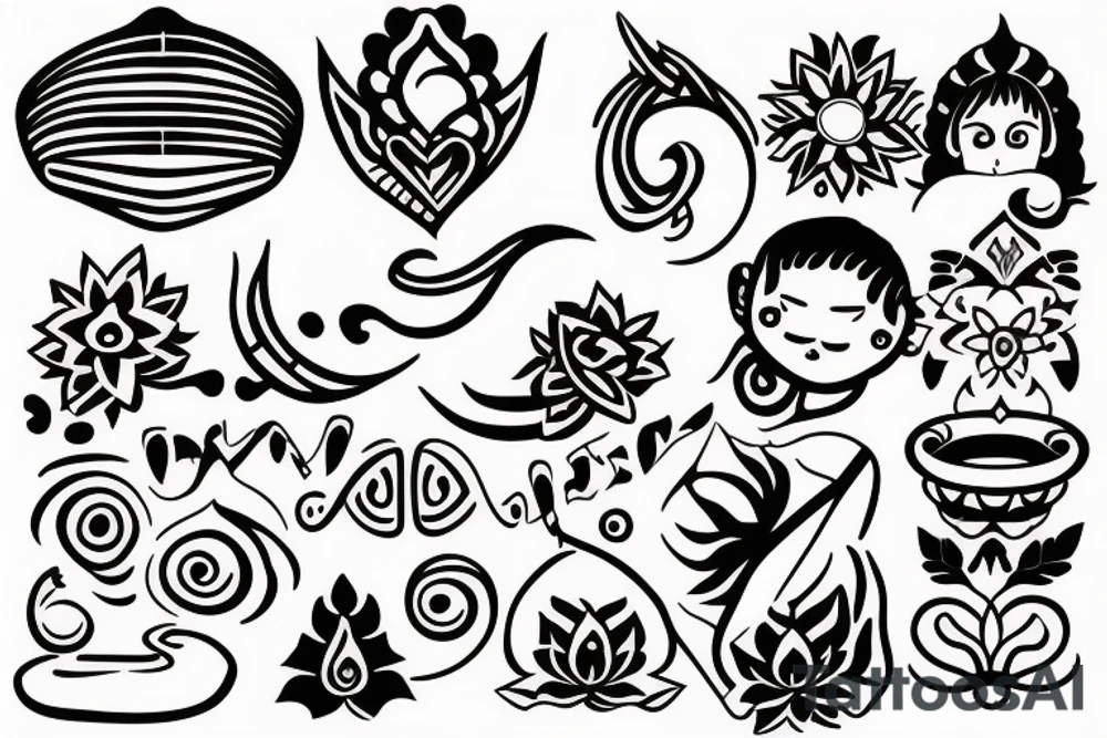 mindfullness yoga meditation tattoo idea