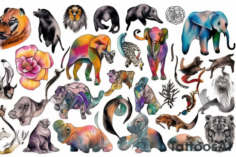 elegator animal zoo tattoo idea