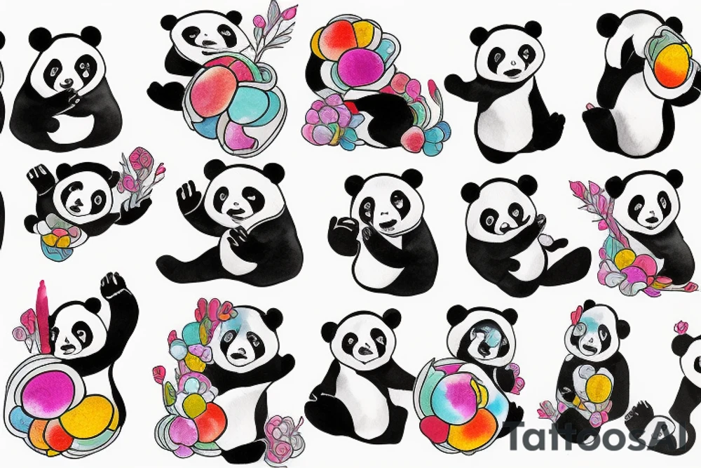 abstract panda tattoo idea