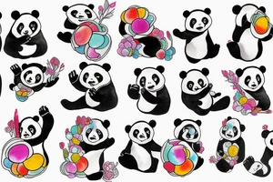 abstract panda tattoo idea
