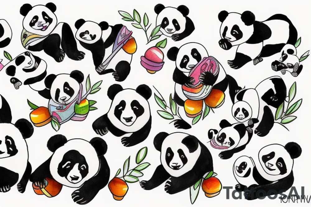 abstract panda tattoo idea