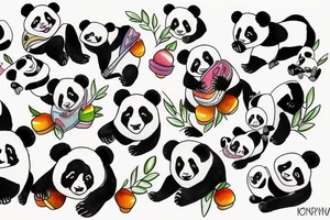 abstract panda tattoo idea