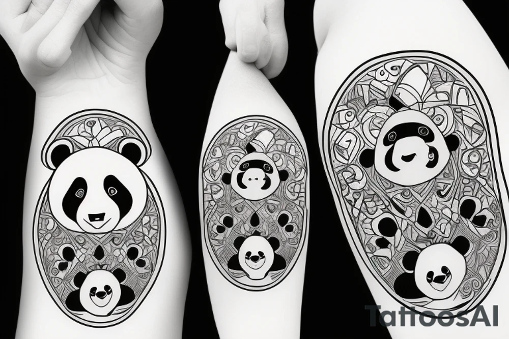 abstract panda tattoo idea