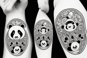 abstract panda tattoo idea