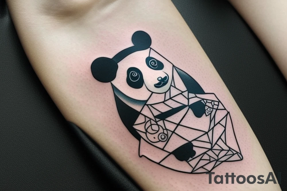 abstract panda tattoo idea