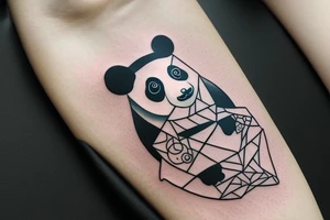 abstract panda tattoo idea