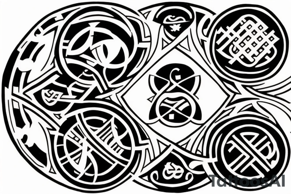 I want a tattoo that symbolizes my family and my school middle east technical university. you can find its logo online which is two circles intersecting. As my family consists of 3 person, im thinking a composition with 3 circles. I like minimal abstract tattoos with compositions of geometric shapes. tattoo idea