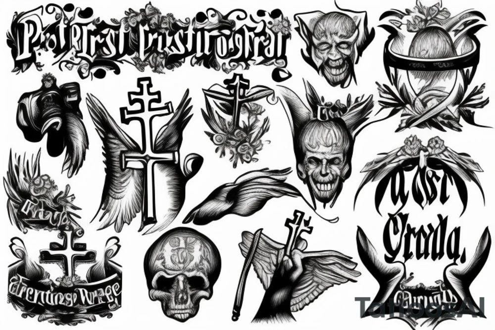 priest calling out to church tattoo idea