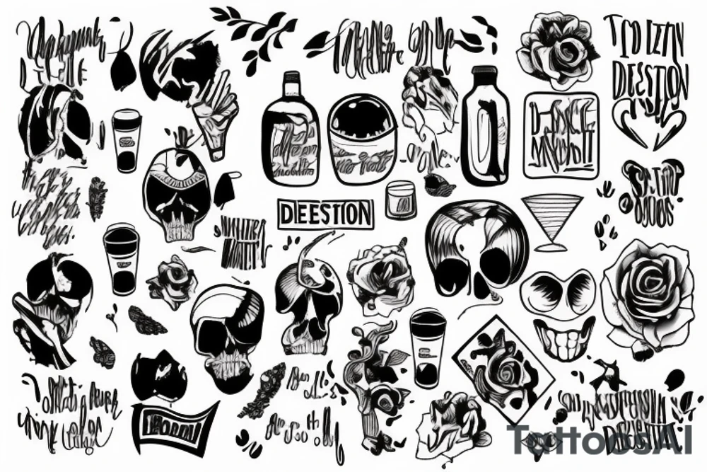 Depression makes me drink tattoo idea