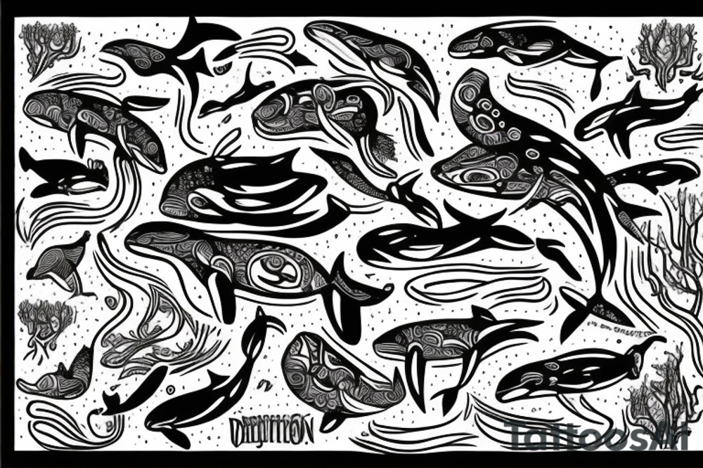 Whale depression tattoo idea