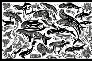 Whale depression tattoo idea