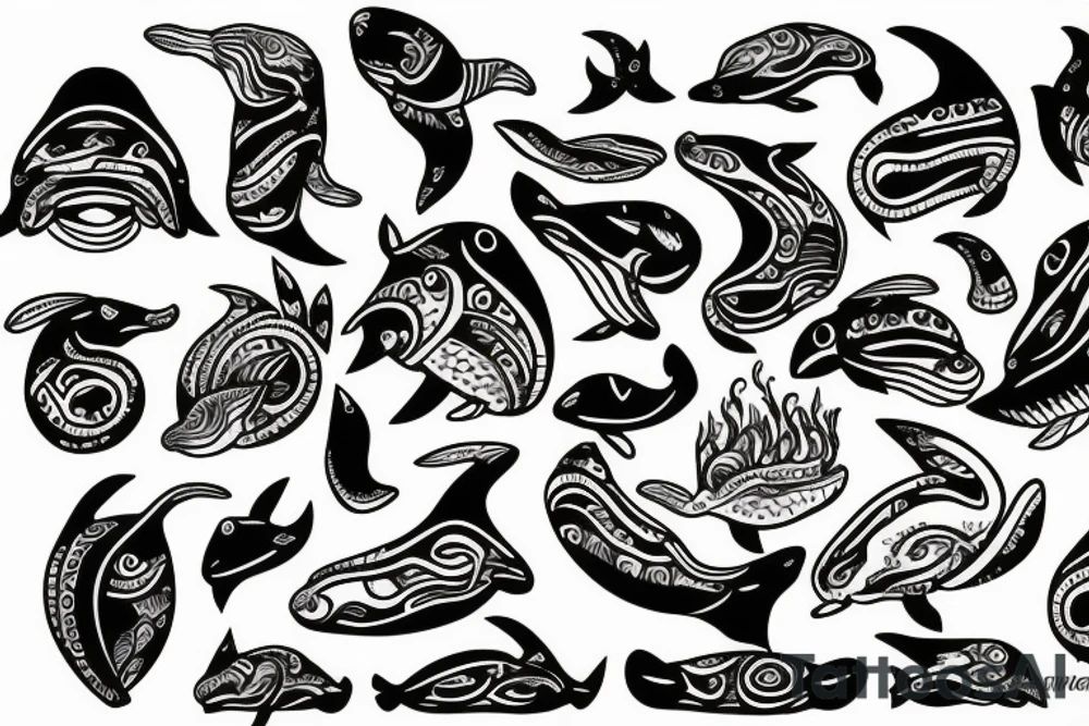 Whale depression tattoo idea