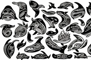 Whale depression tattoo idea