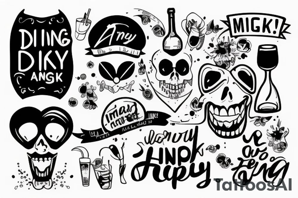 Drinking makes me happy again tattoo idea