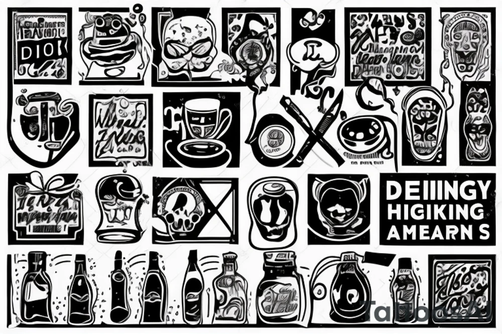 Drinking makes me happy again tattoo idea