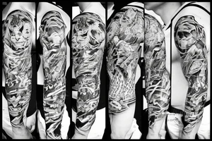 Tiger fight tattoo idea