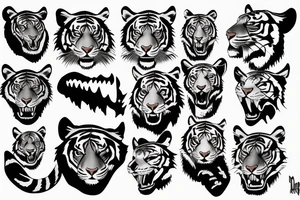 Tiger fight tattoo idea