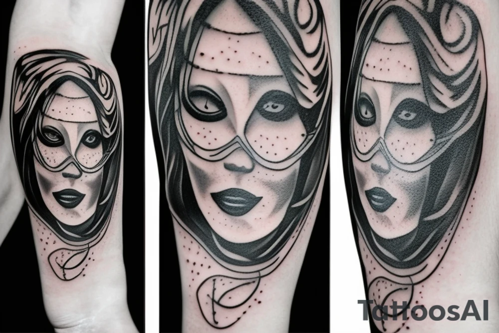 Sad with a mask on tattoo idea