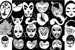 Sad with a mask on tattoo idea