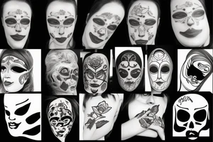 Sad with a mask on tattoo idea