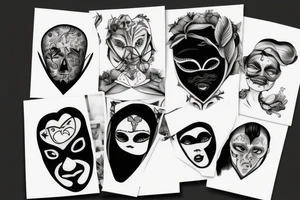 Sad with a mask on tattoo idea