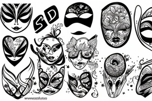 Sad with a mask on tattoo idea