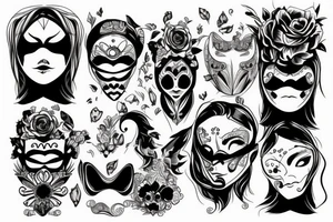 Sad with a mask on tattoo idea