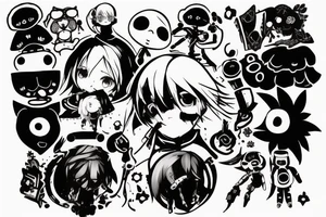 Emil character from game NieR Automata tattoo idea