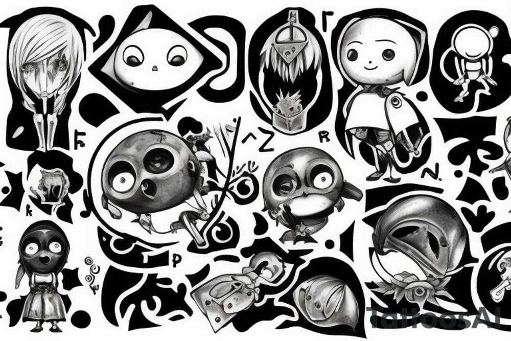 Emil character from game NieR tattoo idea