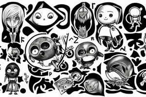 Emil character from game NieR tattoo idea