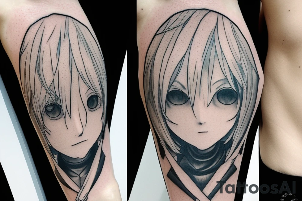 Emil’s head from video game NieR made by Yoko taro. tattoo idea