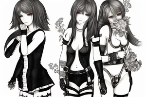 Devola & Popola from video game “Nier replicant” made by Yoko Taro tattoo idea