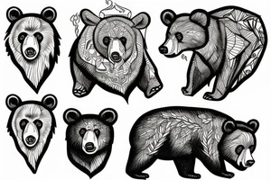 black bear, blackwork, tattoo idea