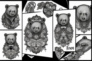 black bear, blackwork, tattoo idea