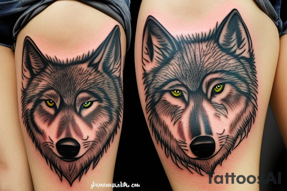 camp fire with a wolf tattoo idea